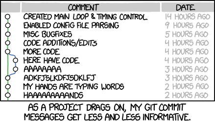 Xkcd about uninformative commit messages